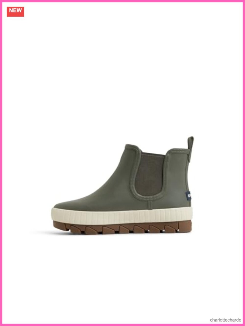 Women's Waterproof Chelsea Rain Boots Ankle High Micro-Fleece Lined Slip-On